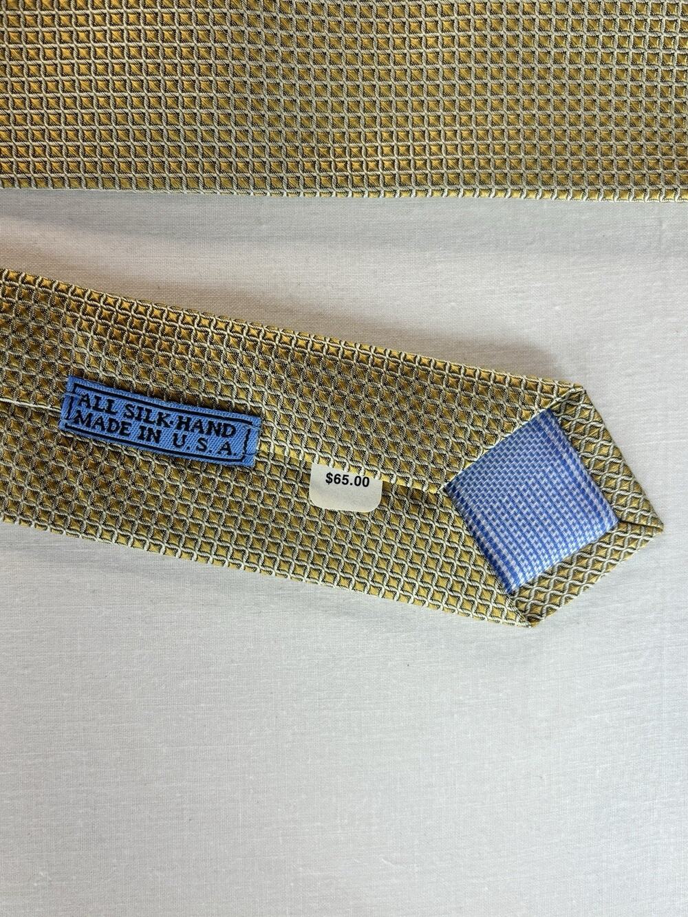 NWT JZ RICHARDS Boulder Handmade in USA 100% Silk Neck Tie Mens Gold Vintage?
